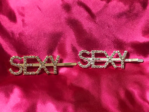 Gold Or Silver Letter Rhinestone Hair Pin (SEXY)